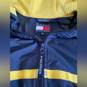 Y2K Vintage TOMMY HILFIGER Full Zip Windbreaker Hooded Logo Jacket Sz XL